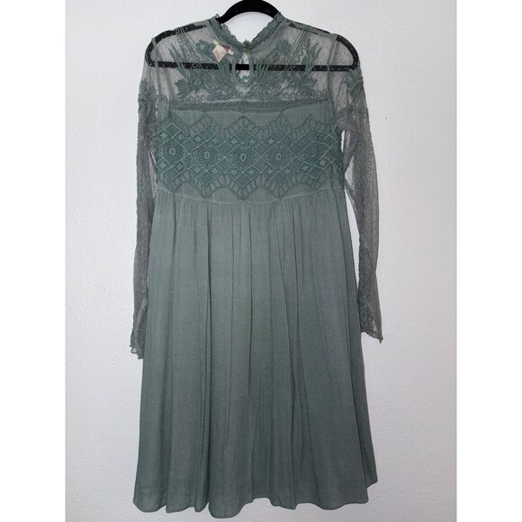 Sundance Sage Green Victorian Romance Dress Size 8 - Picture 4 of 10